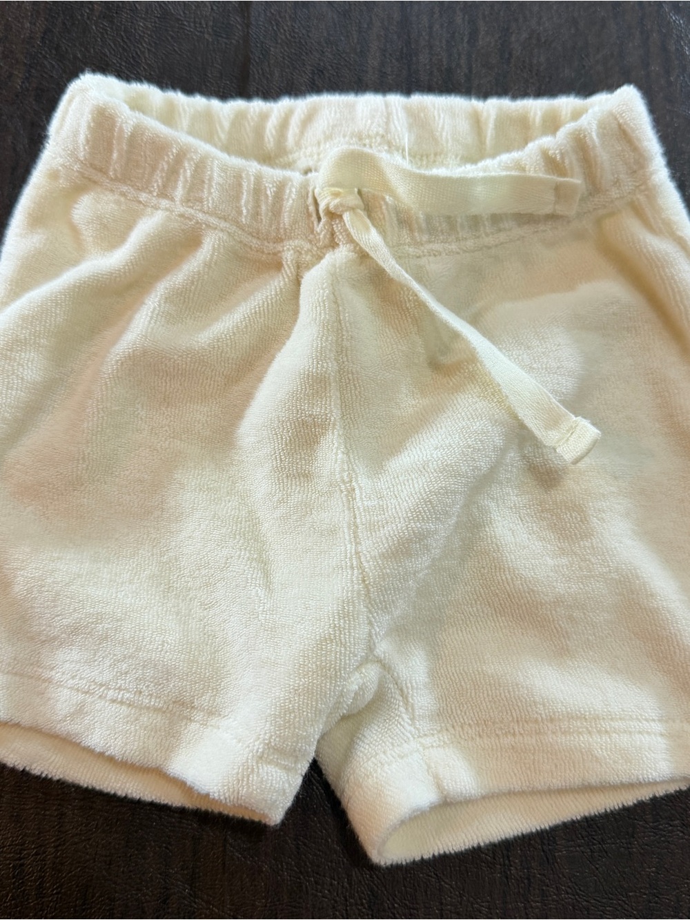 BabyGap Organic Cotton Cream Terry Knit Kids Shorts with Elastic Waist Sz 0-3 M